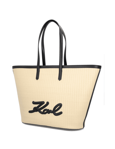 Kabelka Karl Lagerfeld K/Signature Raffia MD Tote, béžová