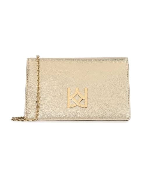 Kabelka Kazar Small golden bag on a chain with a large monogram