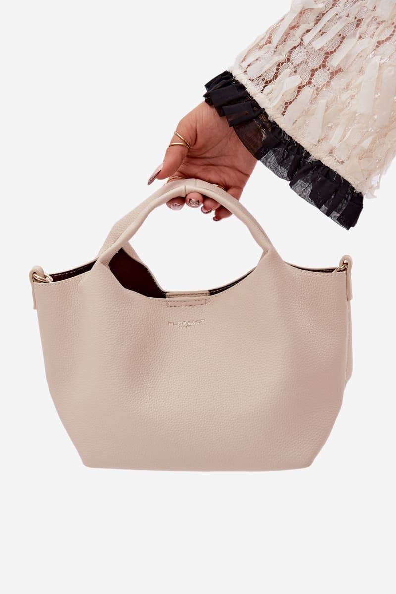 Flora&Co béžová faux kožená kabelka Corisse 4