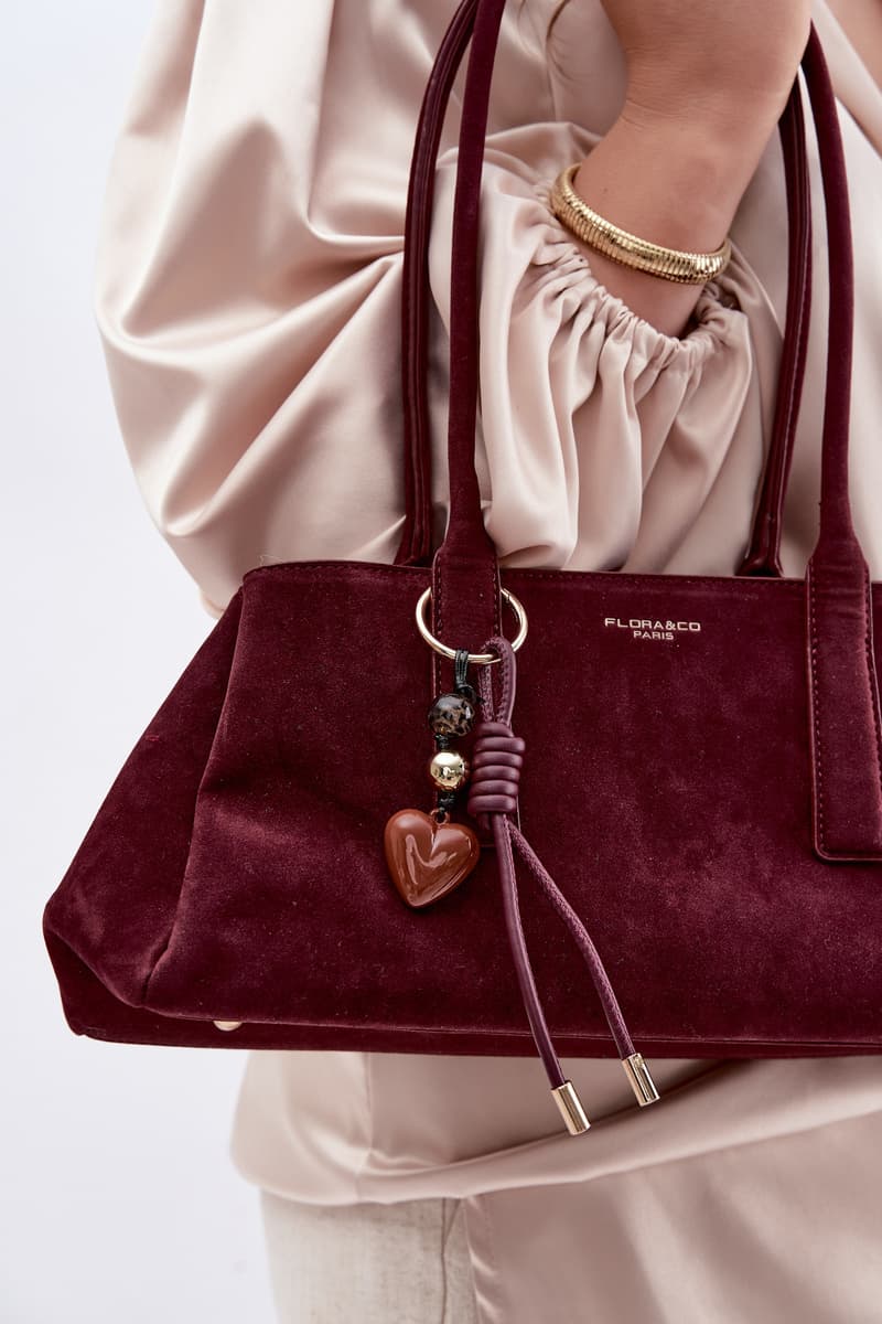 Flora&Co Bordová semišová kabelka 5