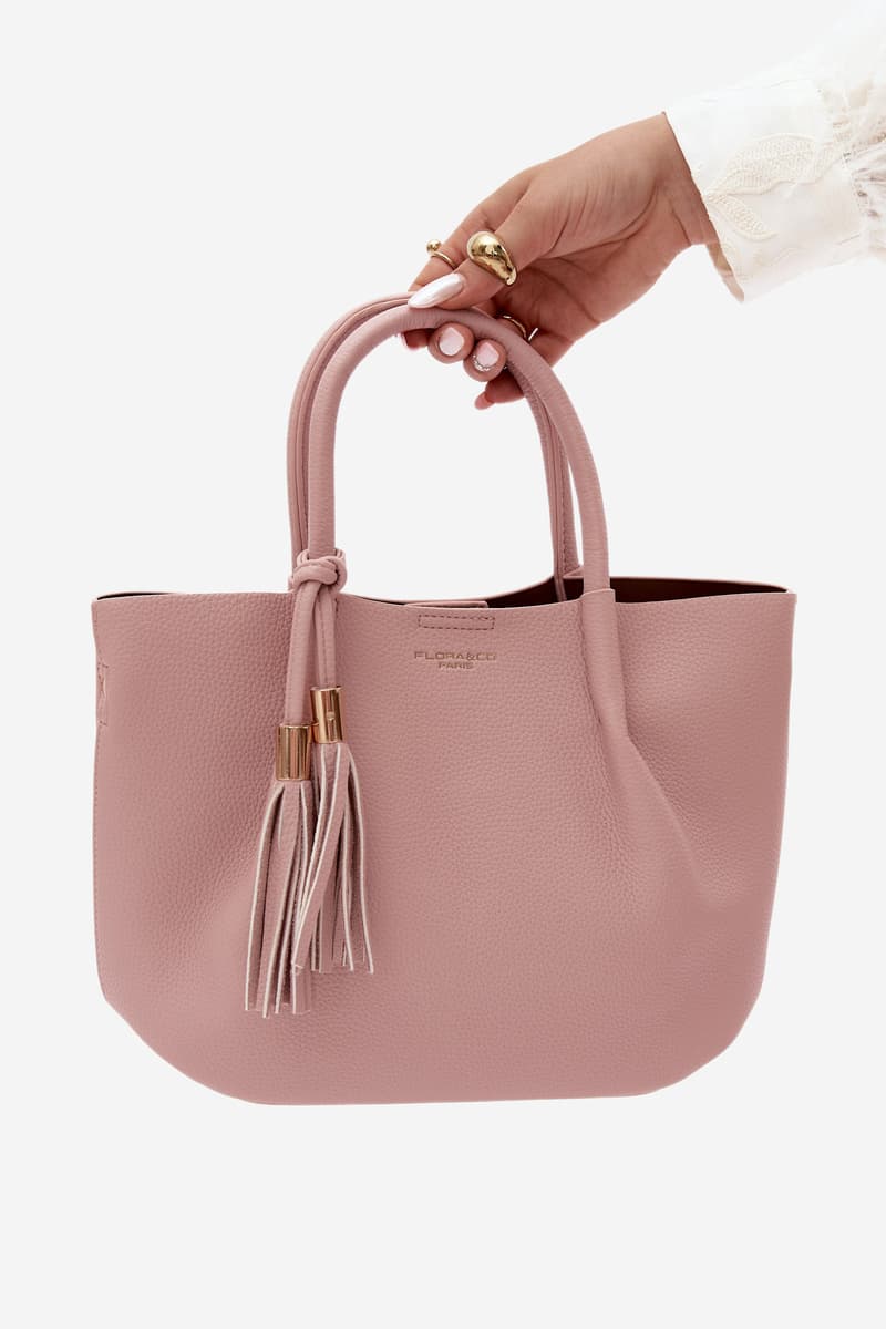 Flora&Co Růžová kabelka z kůže 4