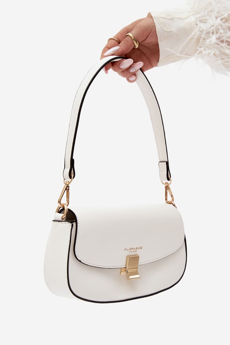 Flora&Co Malá kožená kabelka Bílá Akácie 2