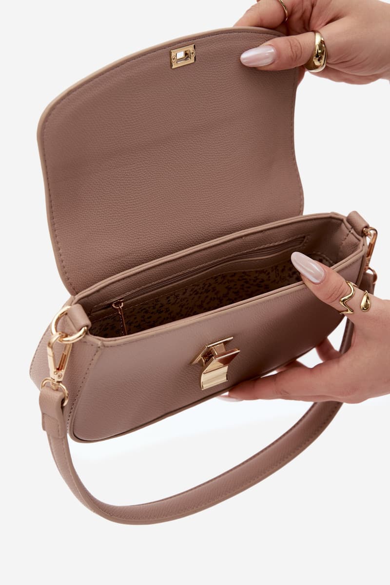 Flora&Co malá kožená kabelka béžová 5
