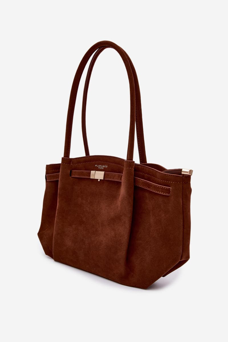 Flora&Co Camel Eleea Eco Semišová Shopper kabelka 2