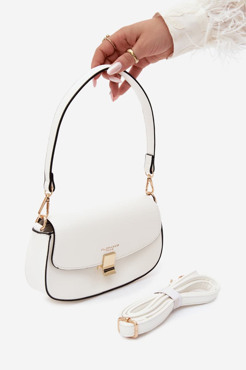 Flora&Co Malá kožená kabelka Bílá Akácie 4