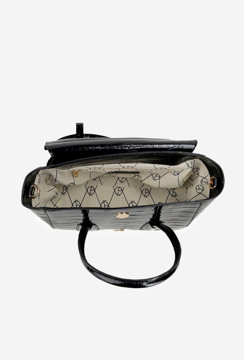 Malá kabelka kufřík s reliéfním vzorem Nobo BAG5800-M20 Černá 3