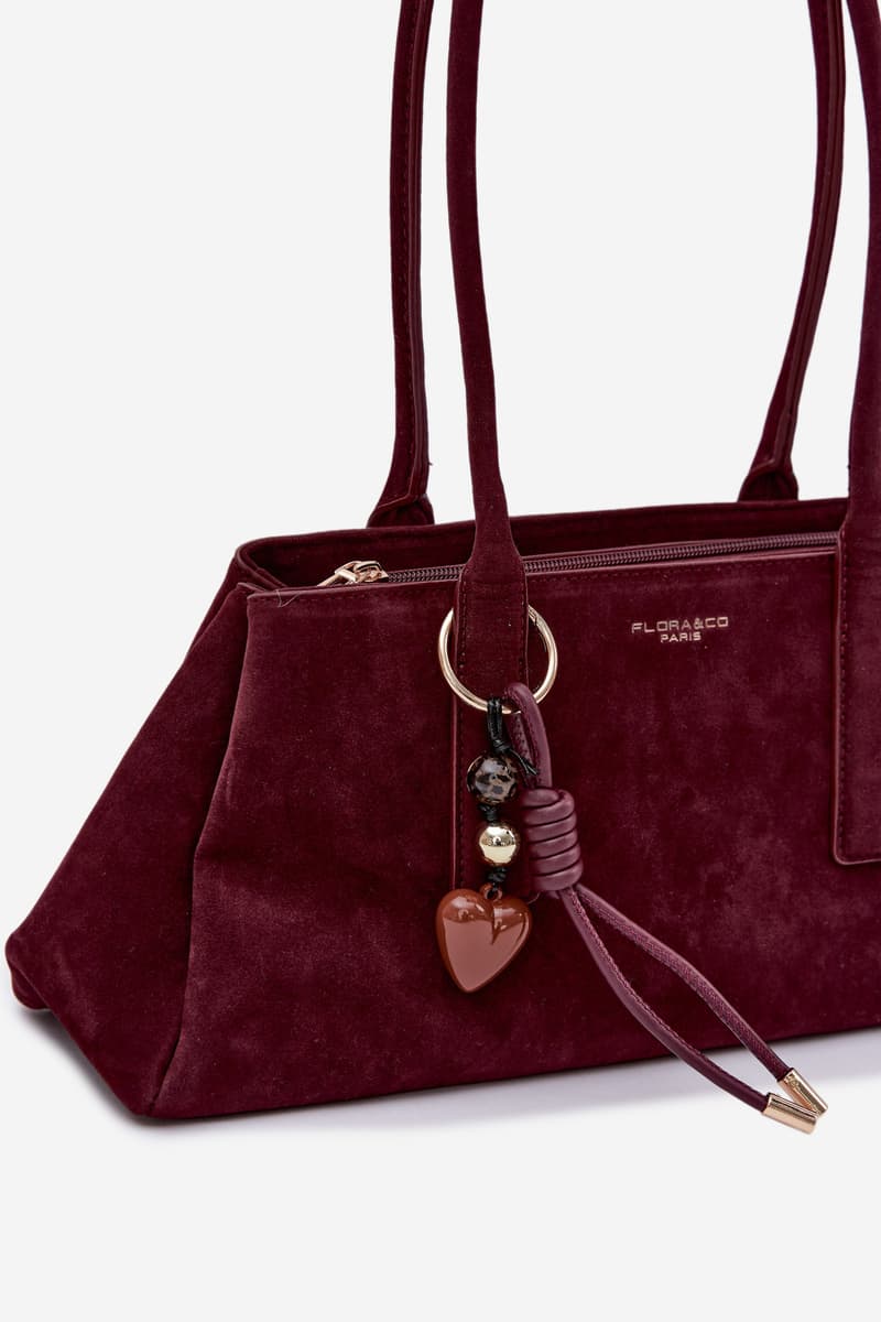 Flora&Co Bordová semišová kabelka 4