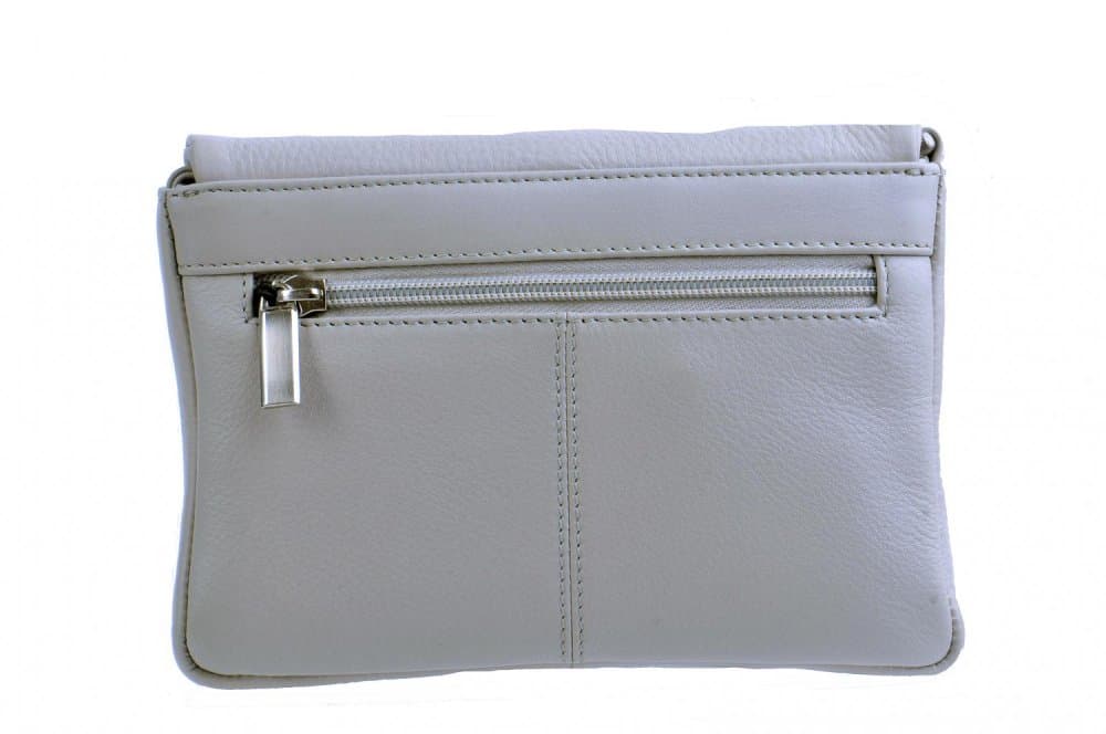 Malá kožená crossbody kabelka ET-0985 světle šedá 2