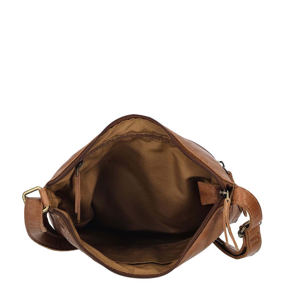 Proplétaná kožená crossbody kabelka Enrico Benetti Sicily 89031-005 hnědá cognac 5