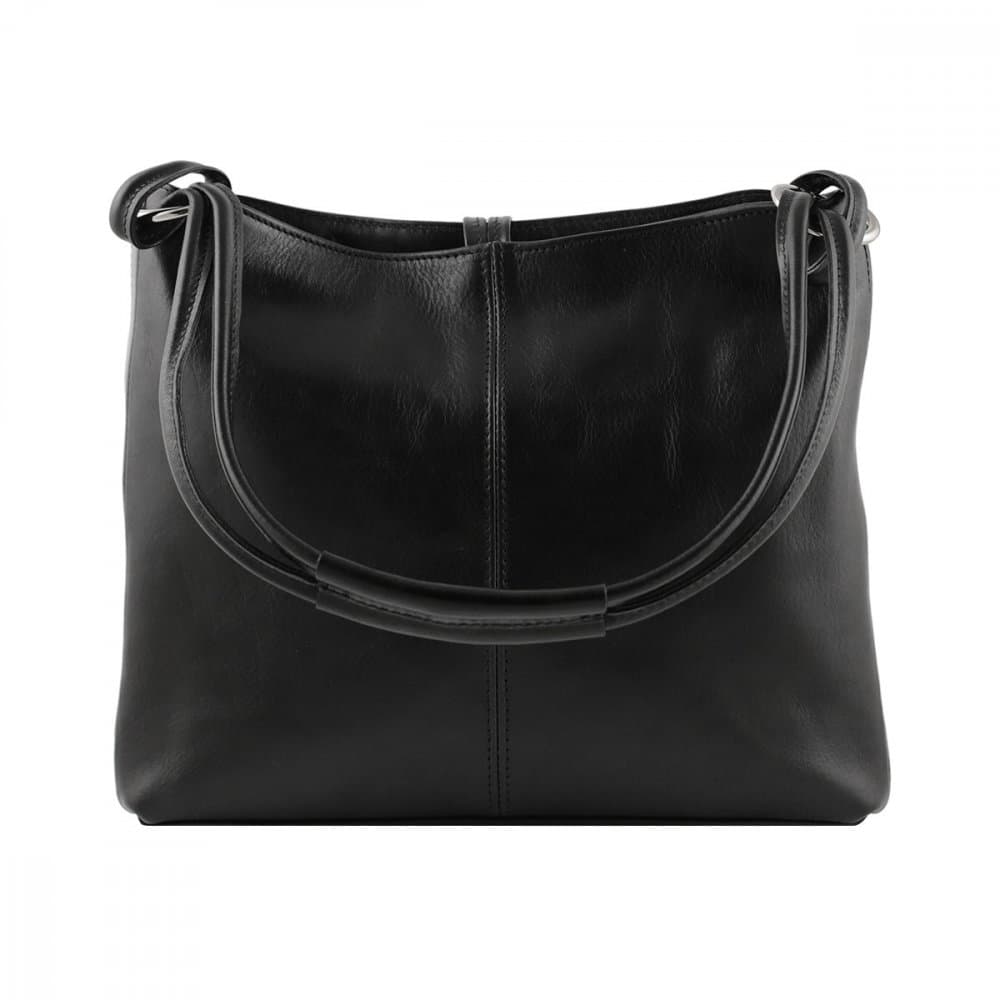 Giglio leather Dámská kožená kabelka přes rameno 095 černá 3