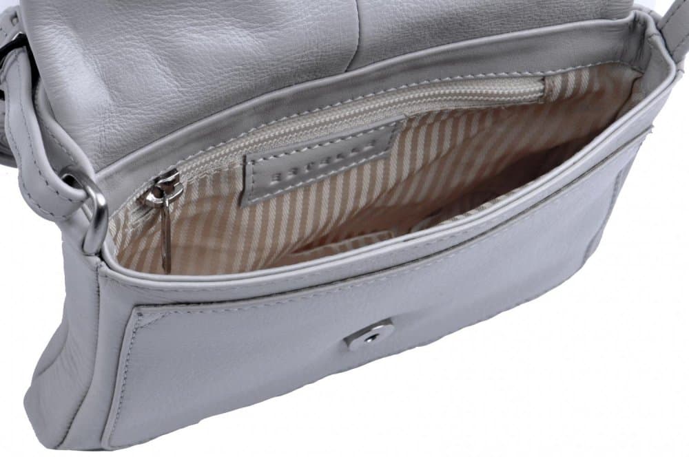 Malá kožená crossbody kabelka ET-0985 světle šedá 3
