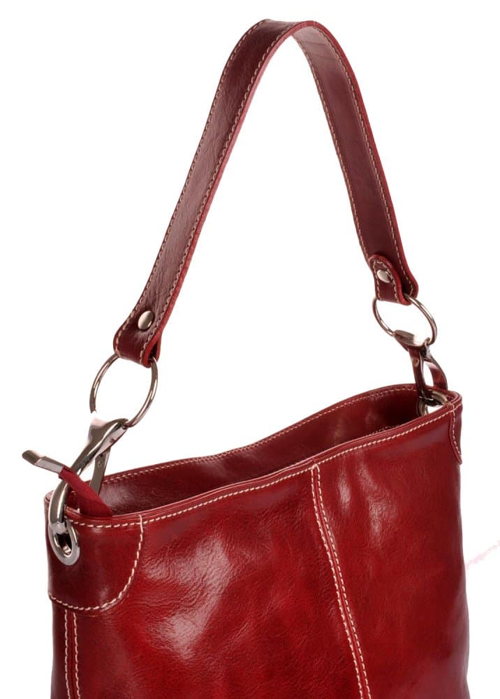 Giglio leather Velká kožená dámská kabelka 307 červená 3