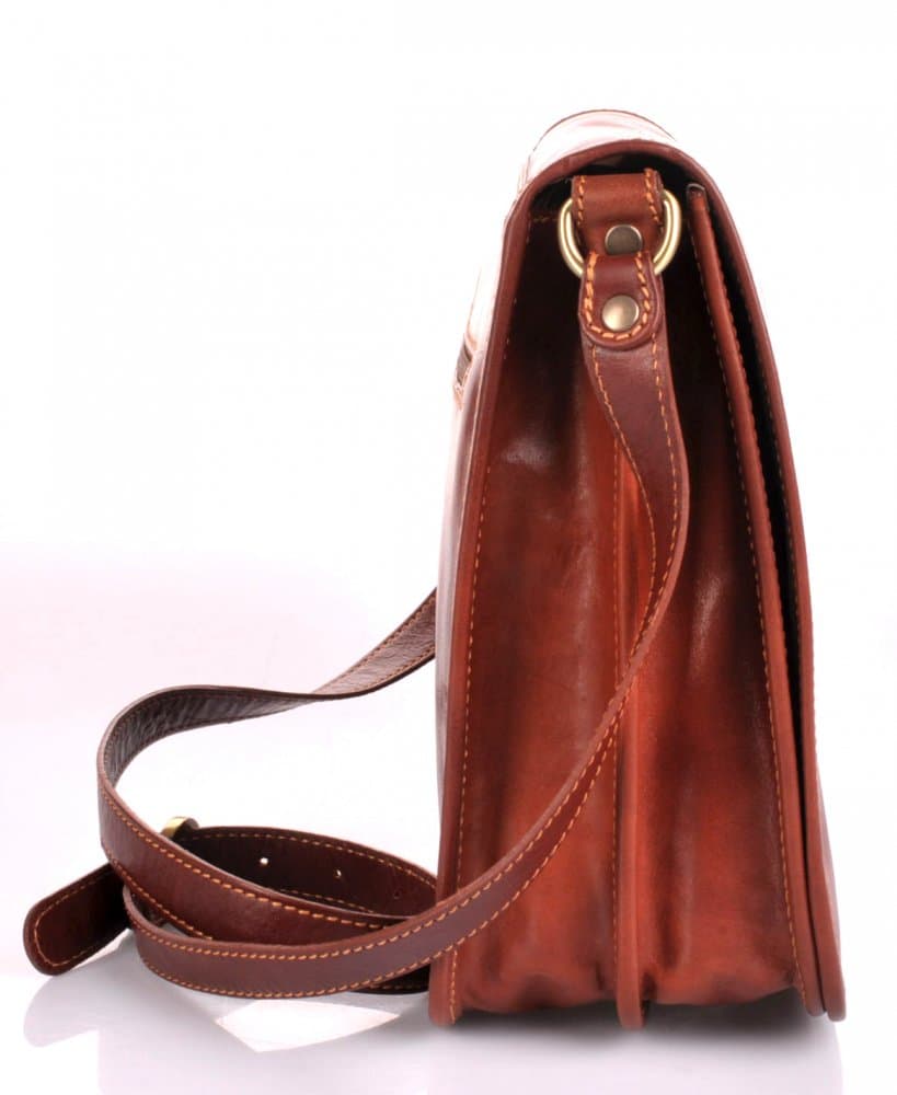 Giglio leather Kožená taška přes rameno Il Giglio 1938 hnědá 4