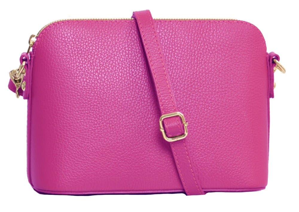 MaxFly dámská kožená kabelka crossbody 5232 fuxia 2