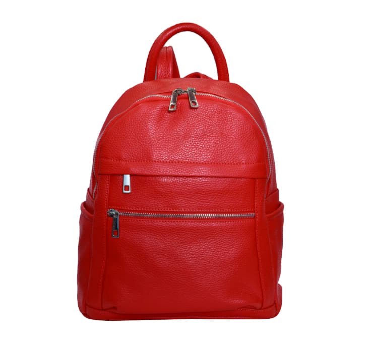 MAXFLY Menší kožený batoh 5640 červený