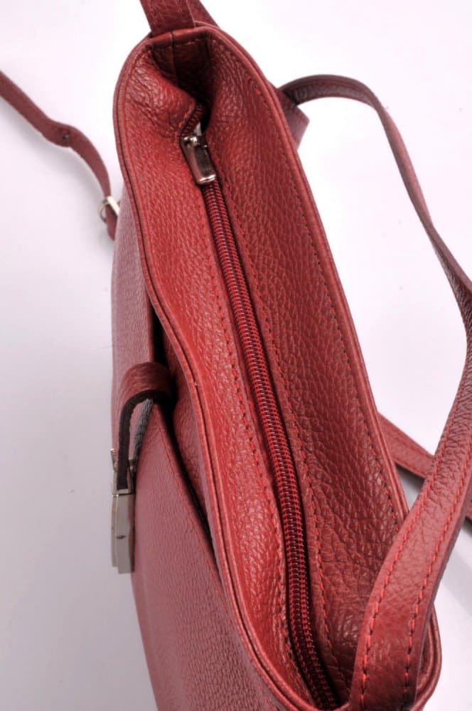 MaxFly kožená kabelka 5085 bordo 2