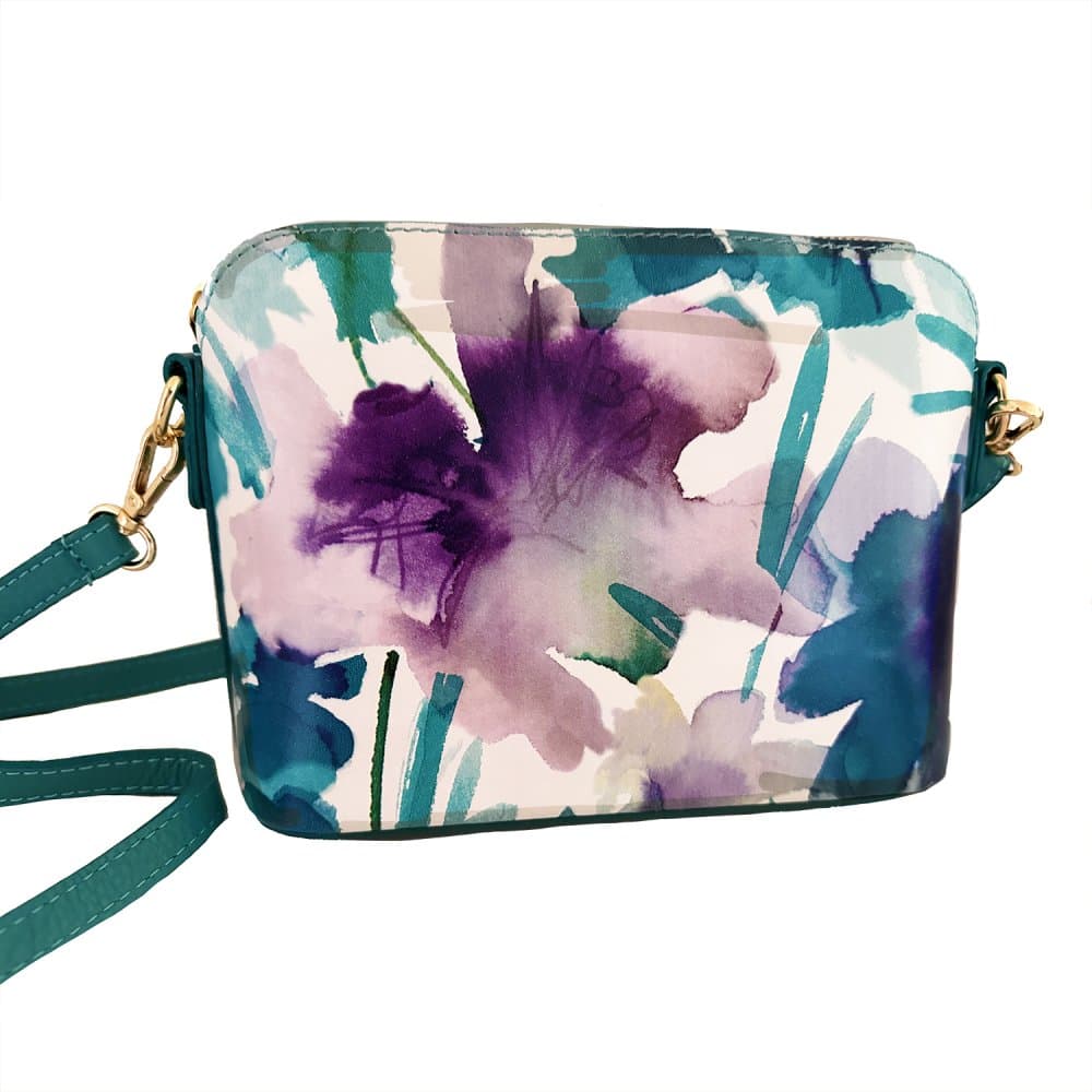 MaxFly dámská kožená kabelka crossbody 52321-16 tyrkysová 4