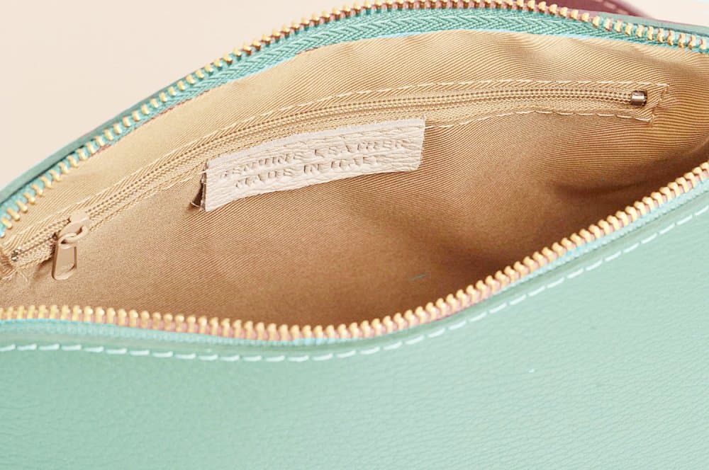 Maxfly, dámská kožená kabelka crossbody 5232 zelená - mátová 4