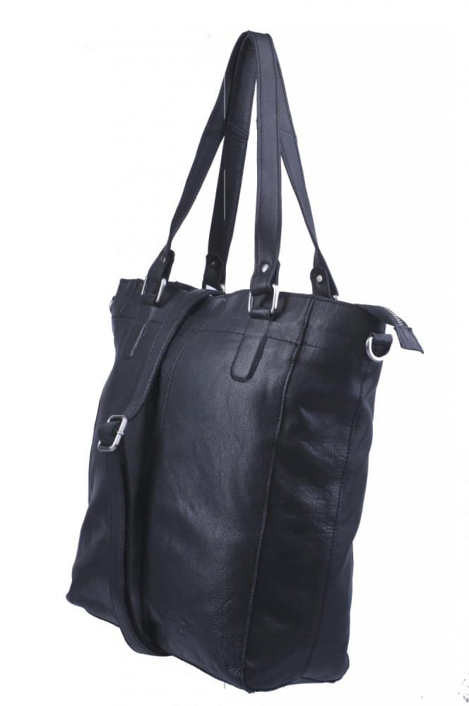 Velká kožená shopper kabelka LA-124 černá 3