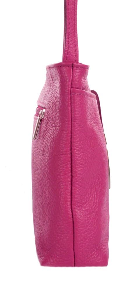 MaxFly kožená kabelka 5085 růžová - fuxia 4
