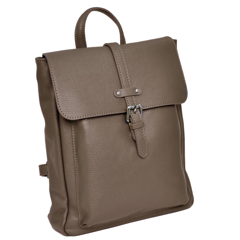 MaxFly Kožený batoh dámský 6007 světle hnědý - taupe 2