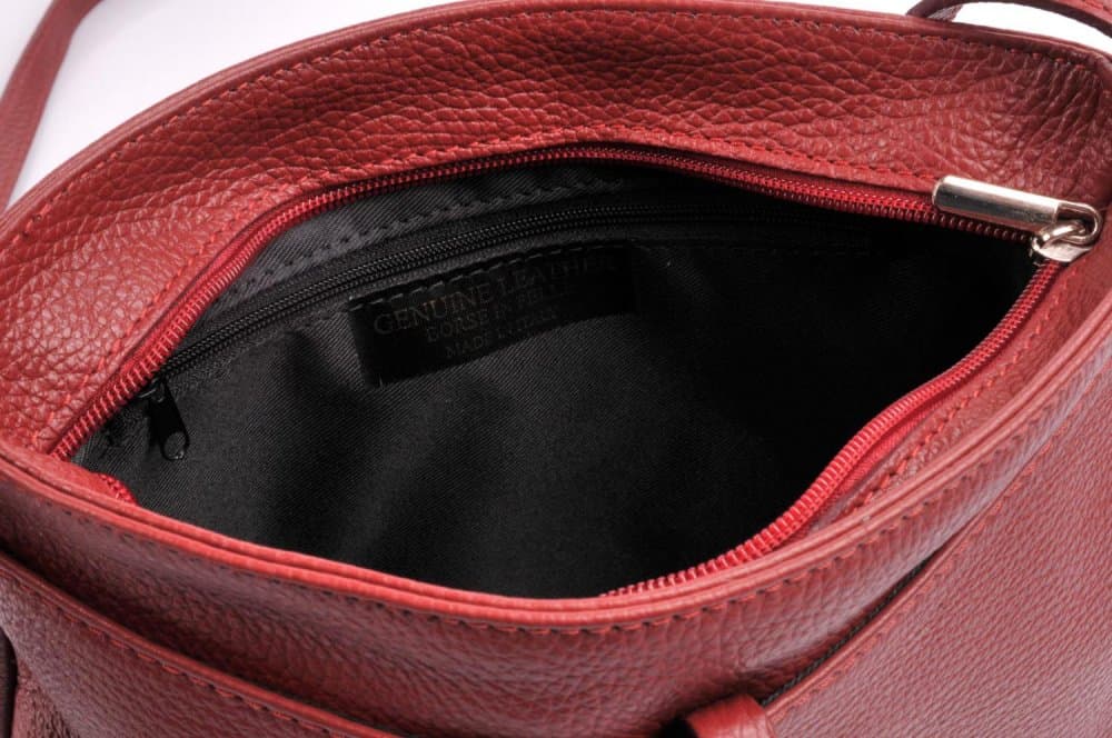 MaxFly kožená kabelka 5085 bordo 3