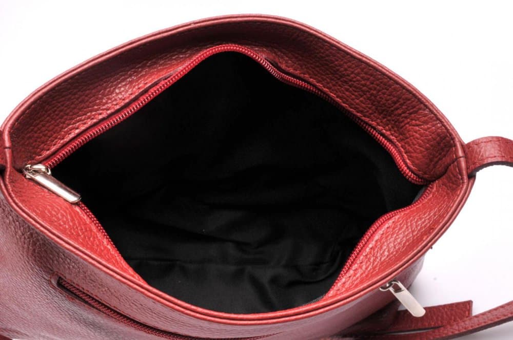 MaxFly kožená kabelka 5085 bordo 4
