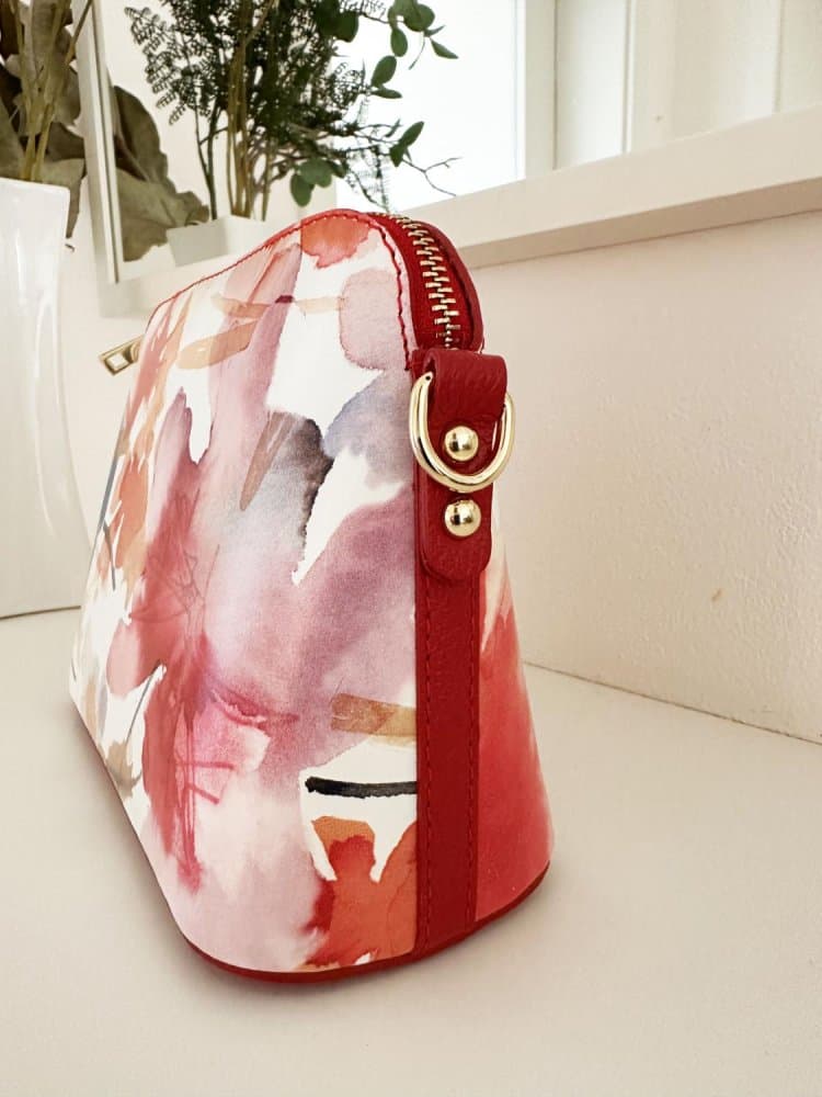 MaxFly dámská kožená kabelka crossbody 52321 červená 3