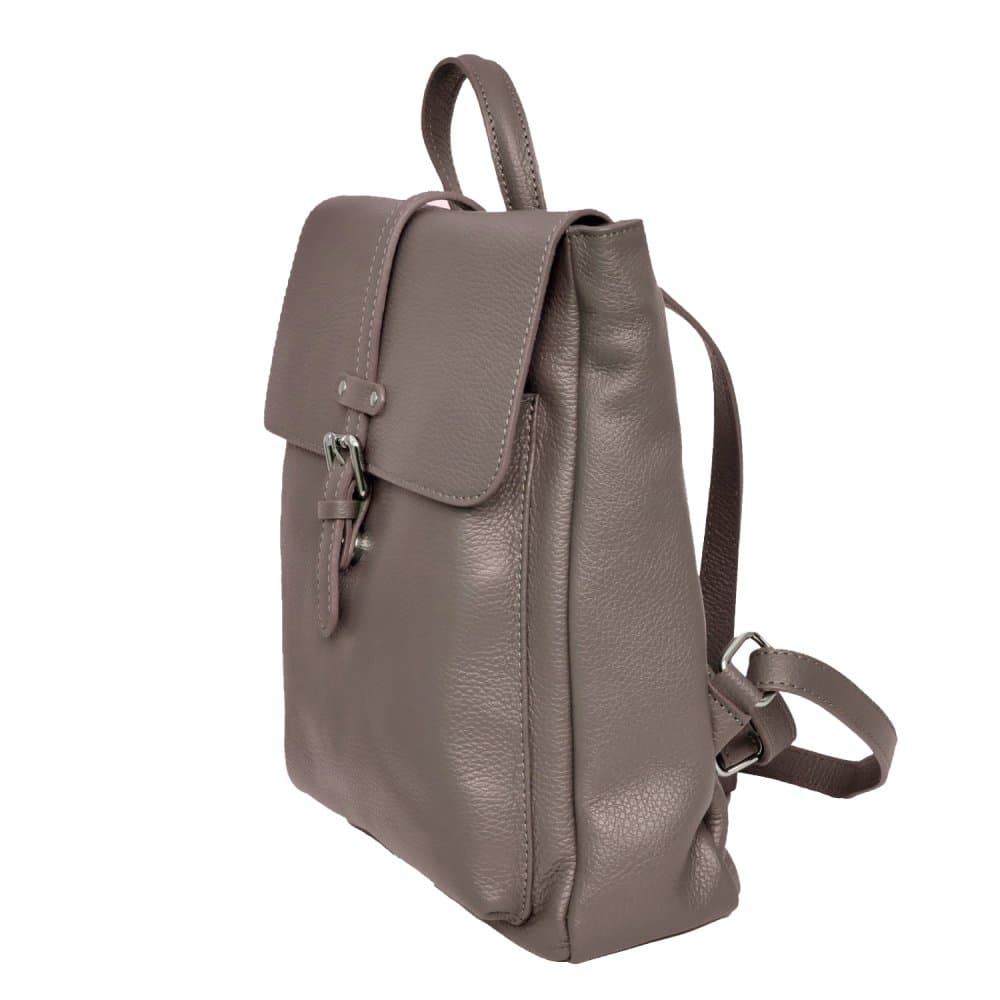 MaxFly Kožený batoh dámský 6007 světle hnědý - taupe 3
