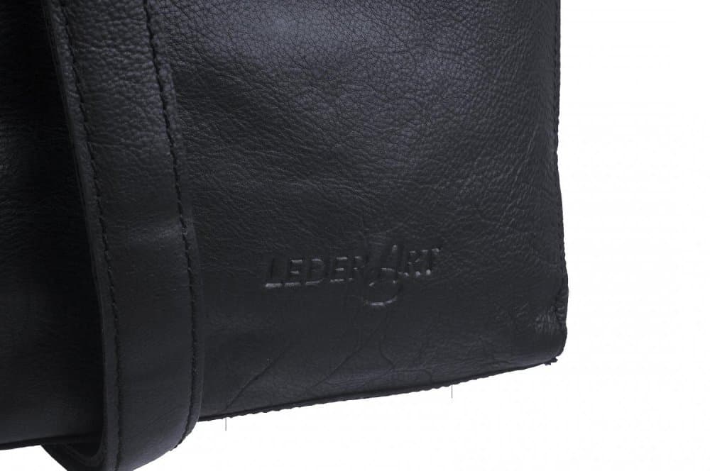 Velká kožená shopper kabelka LA-124 černá 4