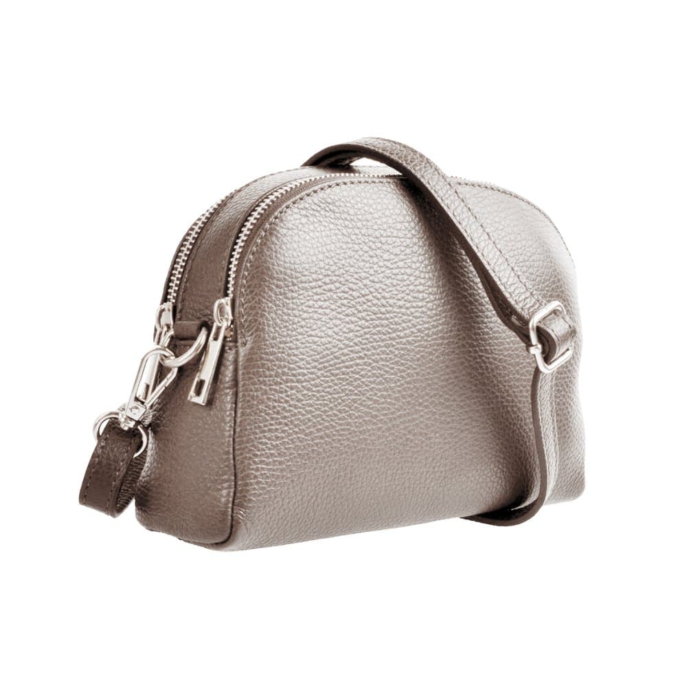 MaxFly, Malá kožená crossbody kabelka 5684 hnědá taupe 3