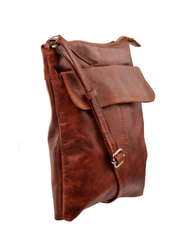 Dámská kožená menší hnědá kabelka s dlouhým popruhem LA-1126 3
