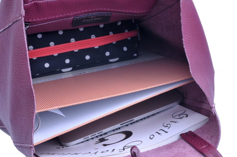Charm London velká kožená kabelka L429 světle hnědá 4