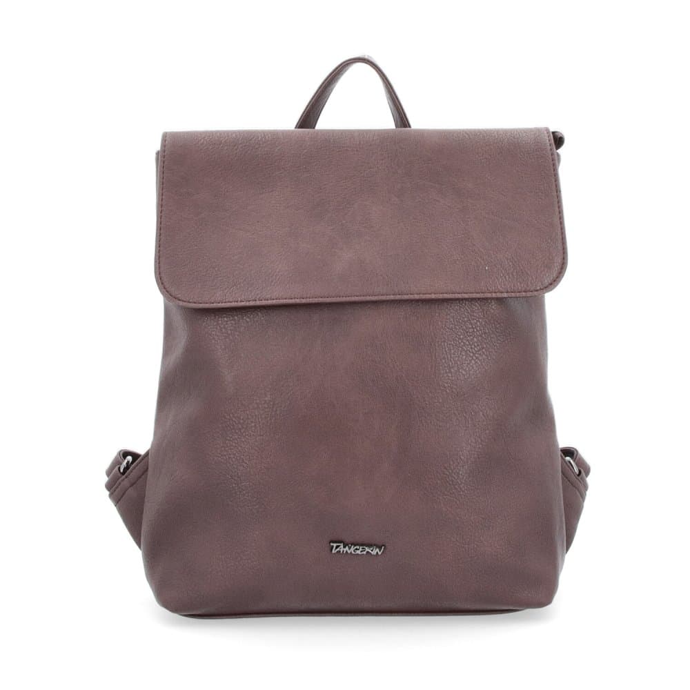 Tangerin 8009 hnědý – elegantní batoh s klopou v koženém vzhledu 3