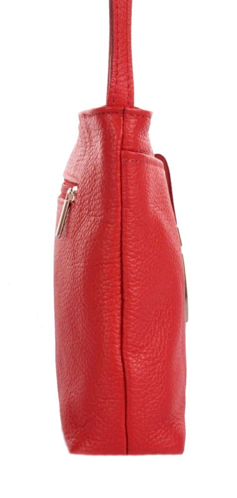 MaxFly 5085 – malá dámská kožená crossbody kabelka červená 5