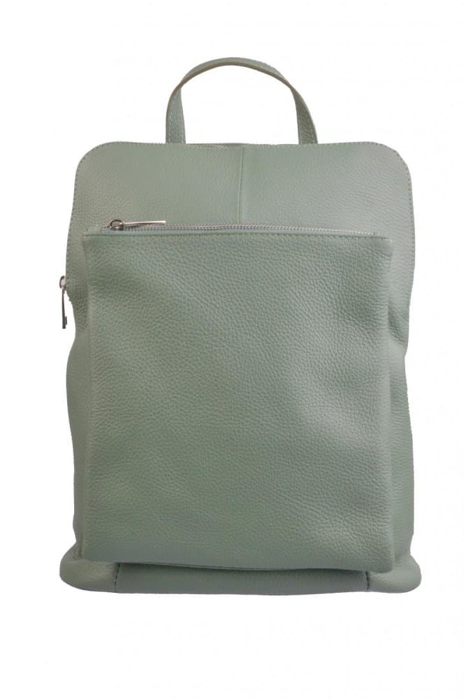 MAXFLY kožený batoh 5220 světle zelený 2