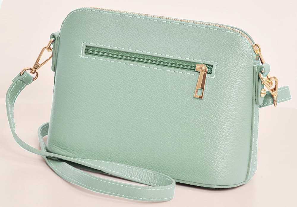 Maxfly, dámská kožená kabelka crossbody 5232 zelená - mátová 2
