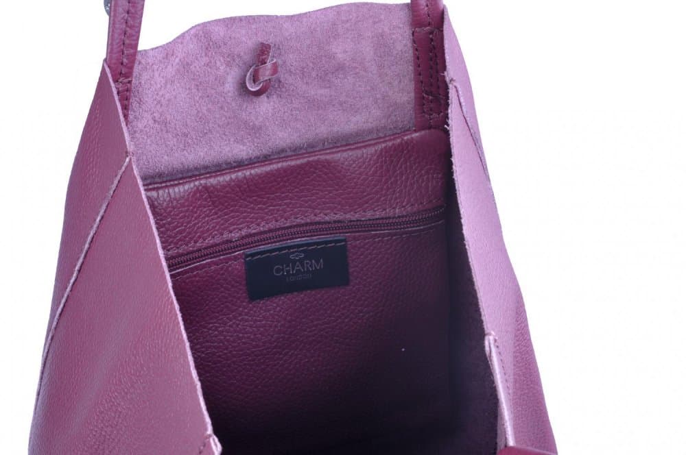 Charm London velká kožená kabelka L429 světle hnědá 3