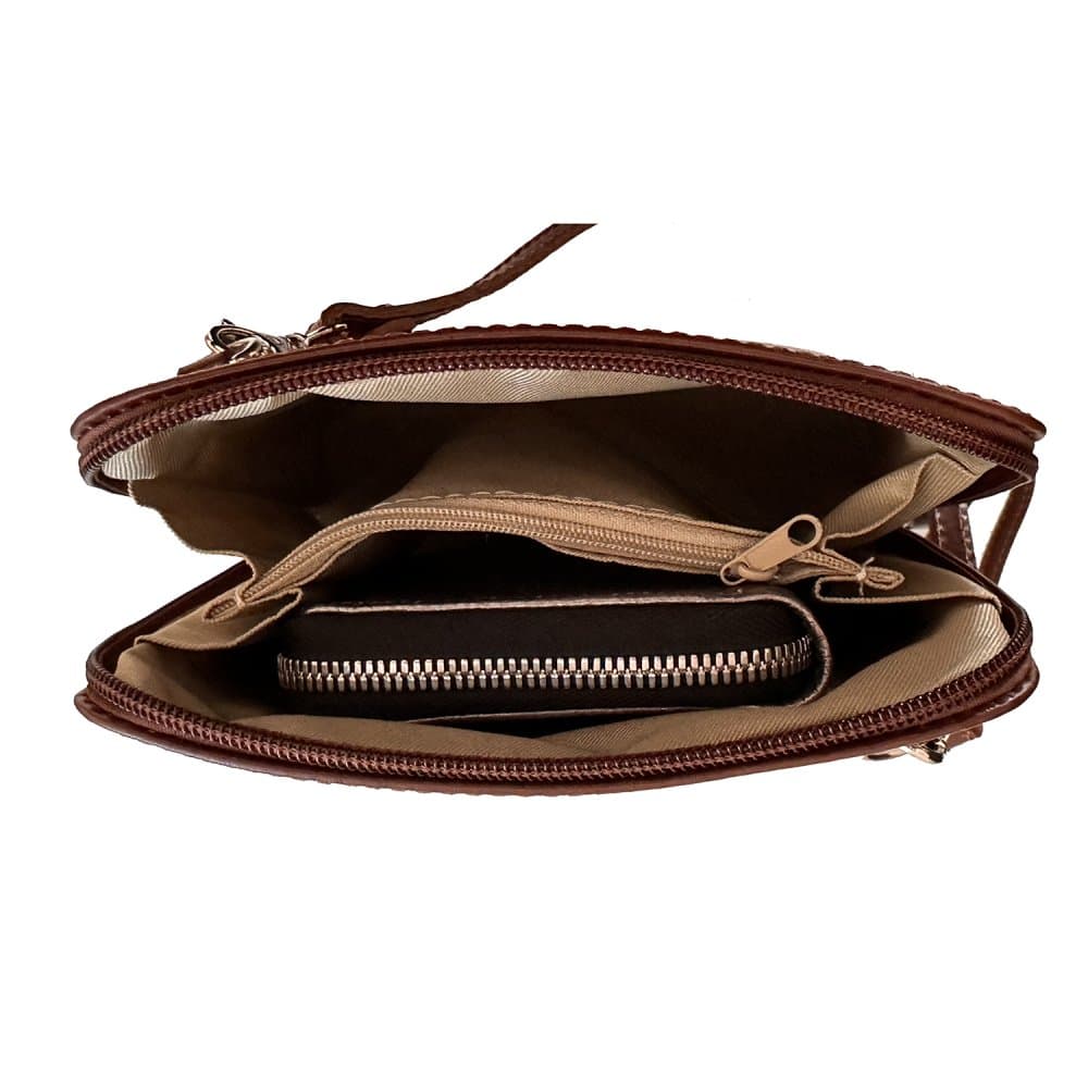 Giglio leather malá dámská kožená kabelka 133 hnědá 2