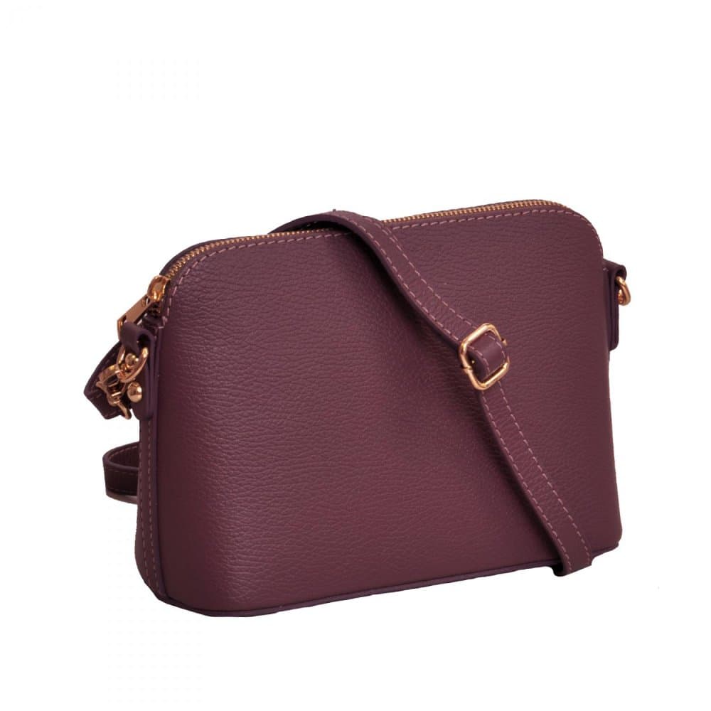 MaxFly dámská kožená kabelka crossbody 5232 bordo