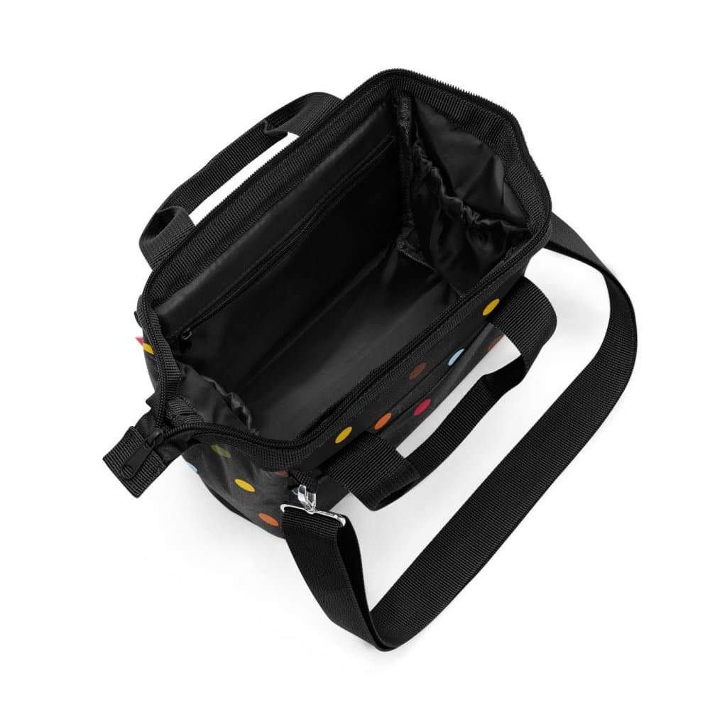 Reisenthel Allrounder Cross Dots MQ7009 – černá kabelka s barevnými puntíky 2