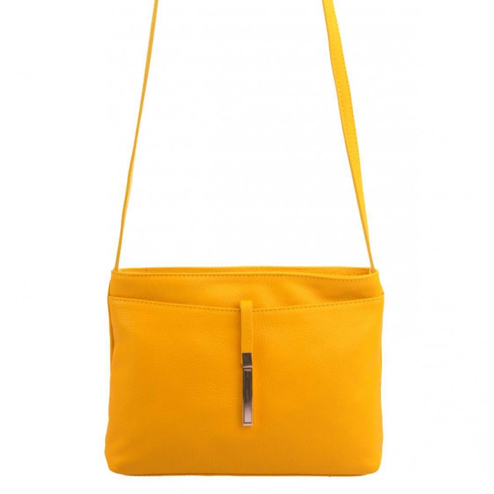 Dámská kožená crossbody kabelka 5085 tmavě žlutá 6