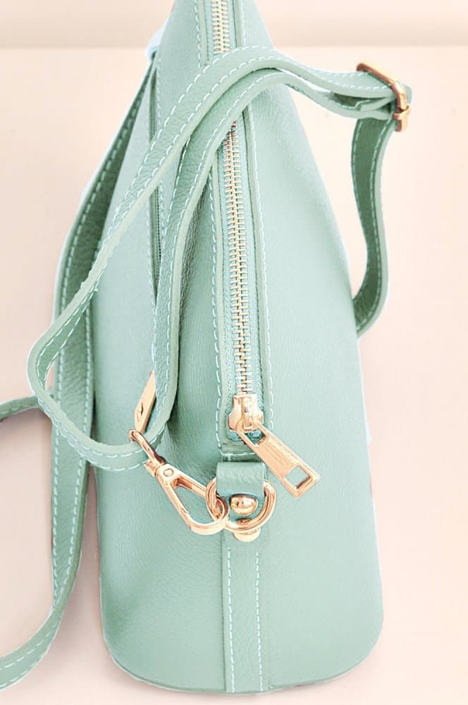 Maxfly, dámská kožená kabelka crossbody 5232 zelená - mátová 3