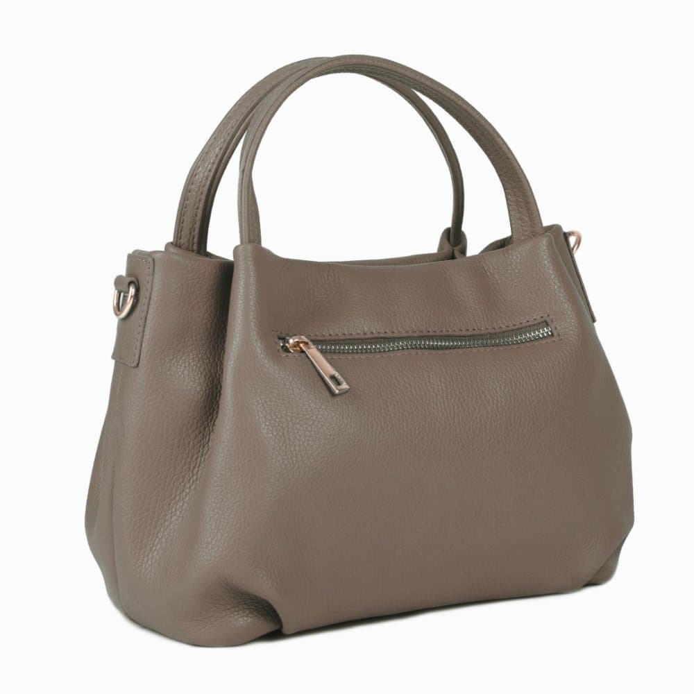 MaxFly Dámská kožená kabelka 5721 hnědá - taupe 2