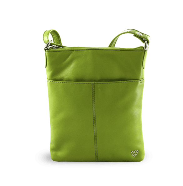 Malá kožená crossbody kabelka 212-3013 - zelená 2