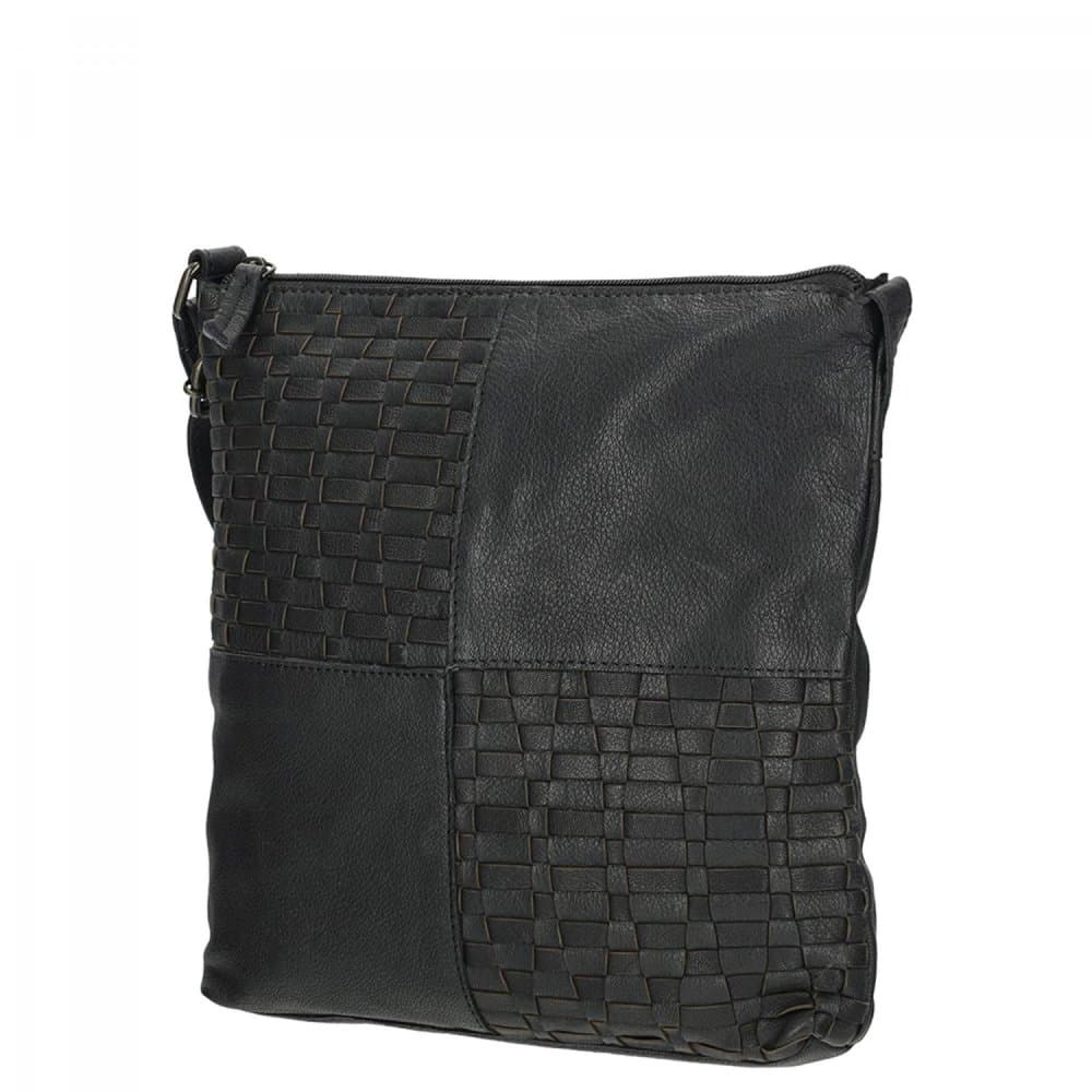 Enrico Benetti Sicily proplétaná kožená crossbody kabelka 89031-001 černá 3