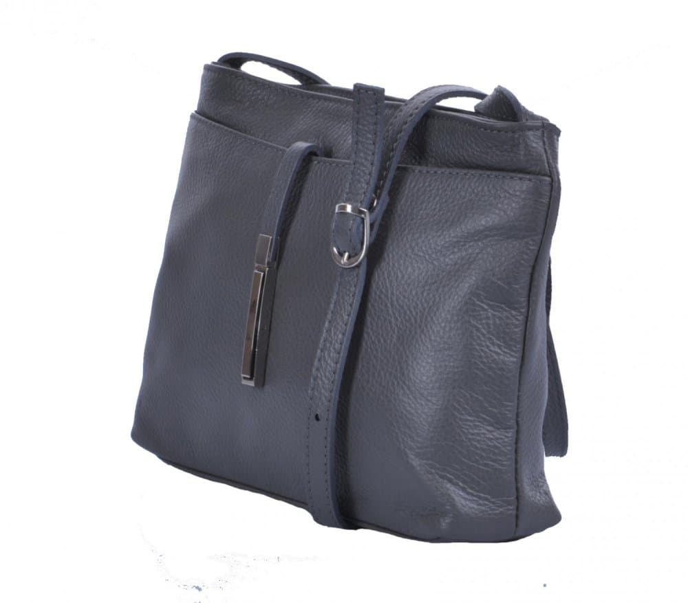 MaxFly Dámská kožená crossbody kabelka 5085 šedá 5