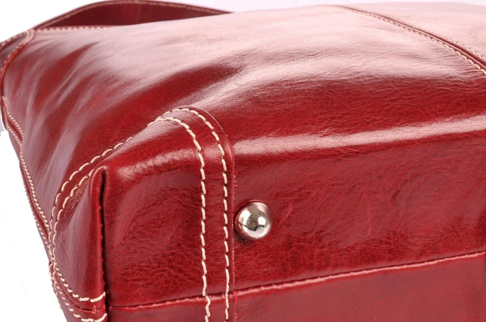 Giglio leather Velká kožená dámská kabelka 307 červená 6