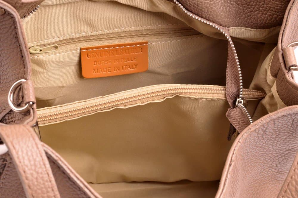 Kožená kabelka 5770 taupe - světle hnědá 4