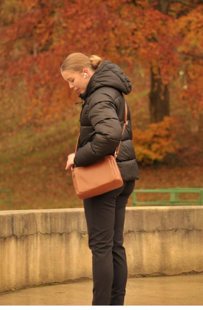 Kožená crossbody kabelka SARA BAGS 5542 hnědá cognac 6